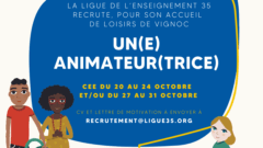 vignoc recrutement Animateur/trice octobre 2025